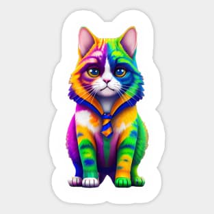 Tie Dye Cat Sticker